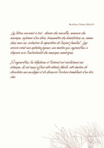 Article : La Lettre : Ce Pont Inestimable du Passé